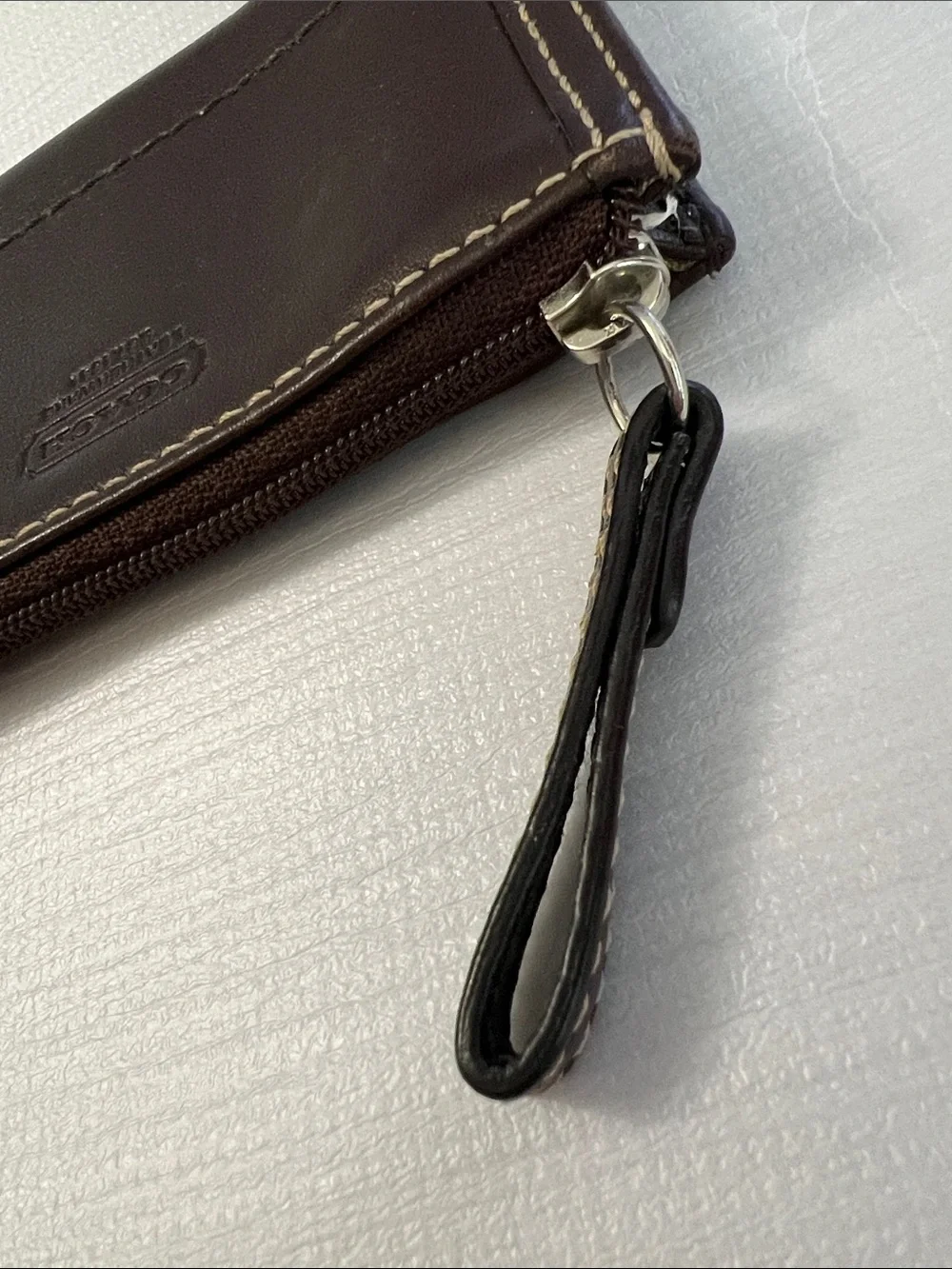 Coach mini skinny wallet card holder brown leather Style # F41788